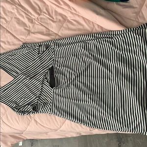 Fitted cut out stripped dress